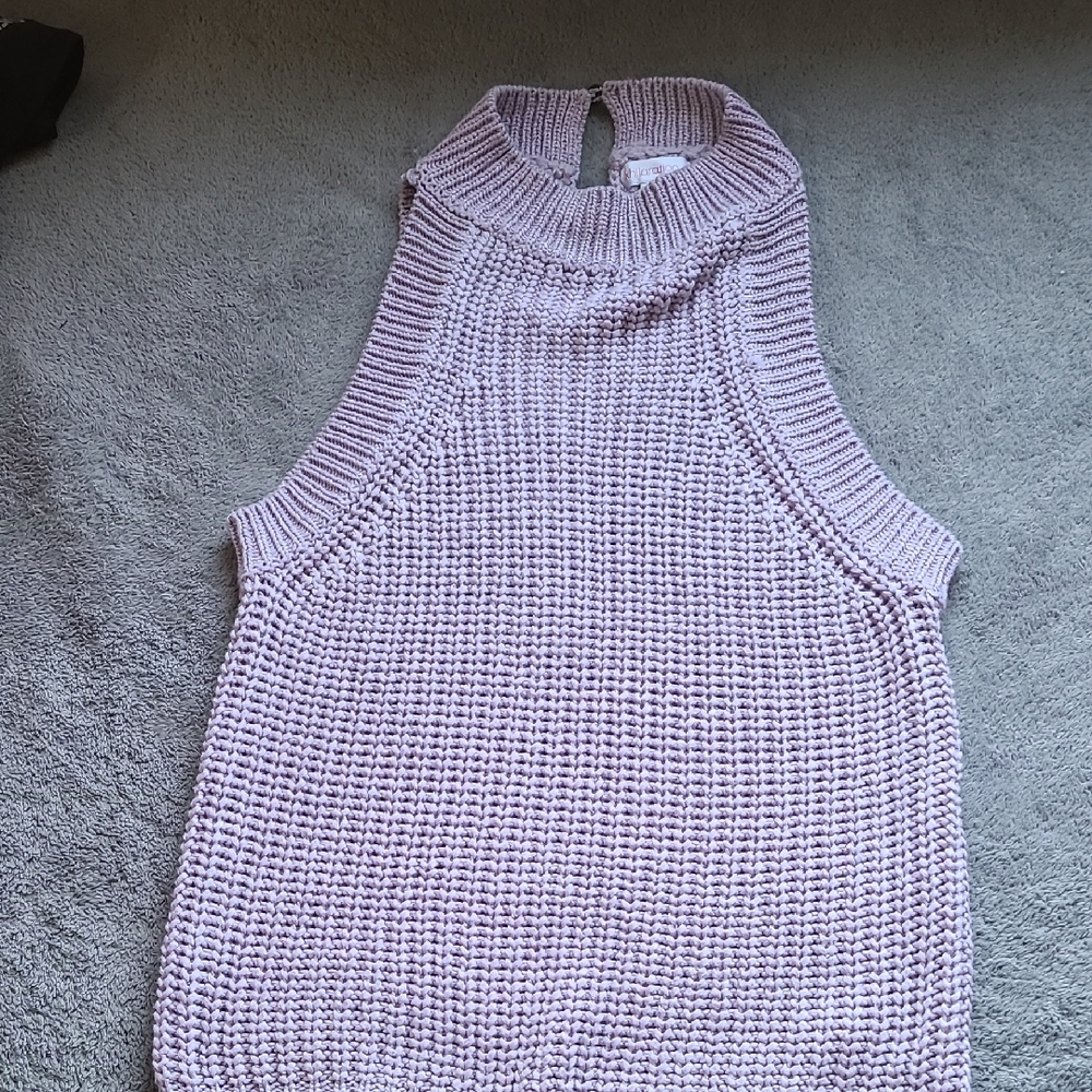 Xhilaration Pink Cowl Neck Sweater Sleeveless Chunky Knit